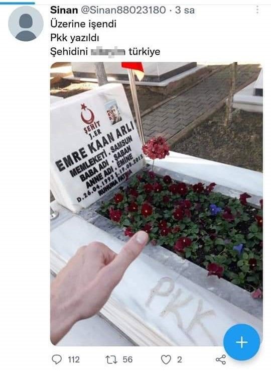Şehit mezarına çirkin saldırıyı yapan şahıs yakalandı
