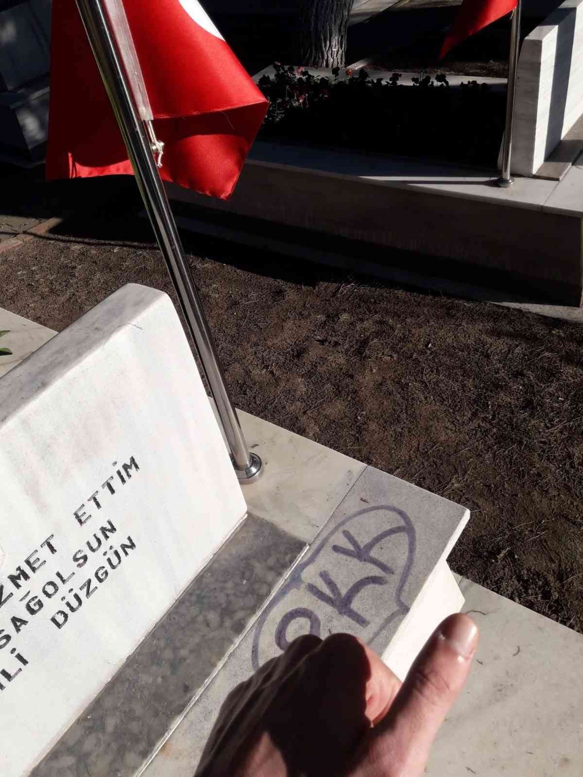 Şehit mezarına çirkin saldırıyı yapan şahıs yakalandı