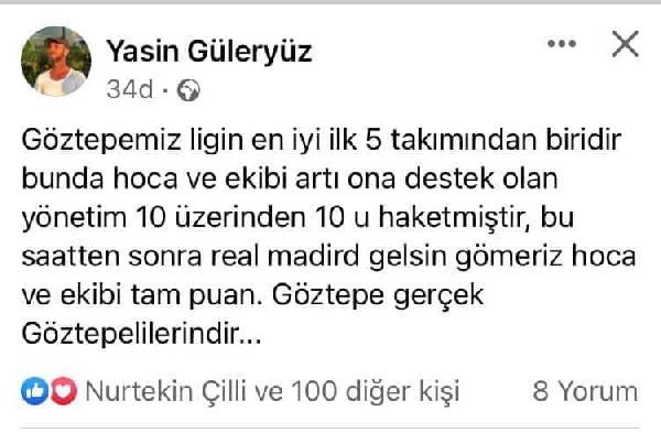 Karşıyakalı antrenörün Göztepe paylaşımı olay oldu