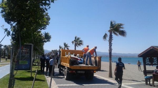 Plaj işgaline son! Zabıtan operasyon