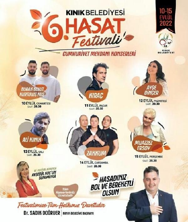 Kınık, 6'ncı Hasat Festivali ve Kurtuluş Günleri için gün sayıyor