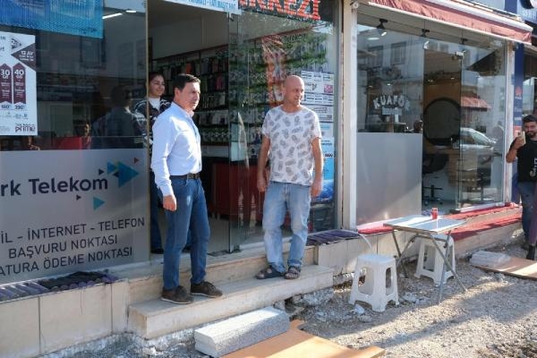 Bodrum'da su borularının patladığı sokaklarda yenileme
