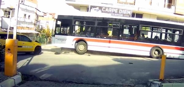 Kadın otobüs şoförü ölümden böyle döndü
