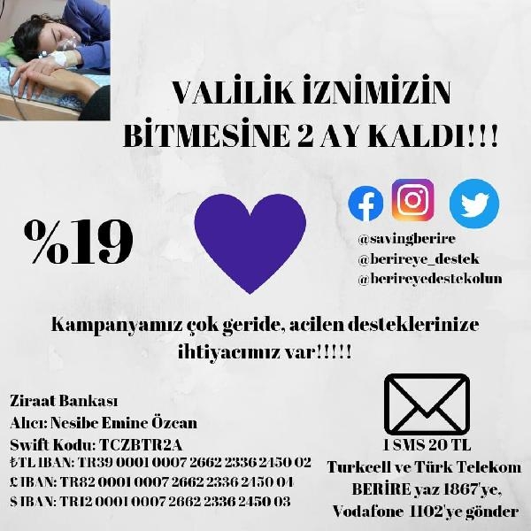 Kanser tedavisi gören Berire sağlığına kavuşacağı günü bekliyor