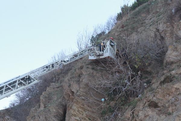 Uçuruma yuvarlanan İrem, ağaca takılı kaldı