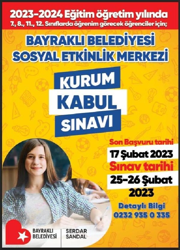 Bayraklı Belediyesi eğitim kurumu için sınav yapacak