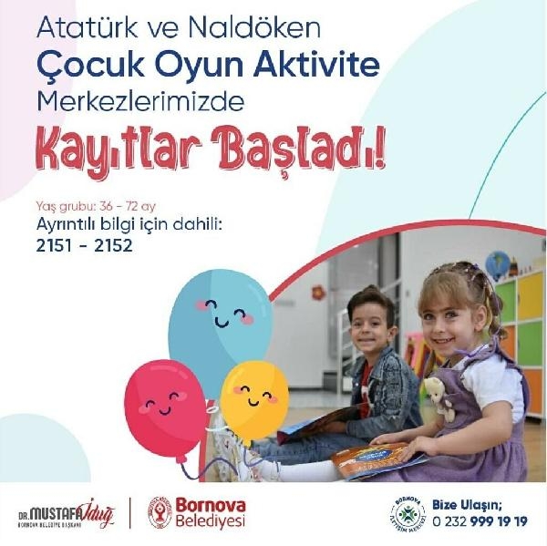 Bornova'nın 2 yeni çocuk aktivite merkezinde kayıtlar başladı