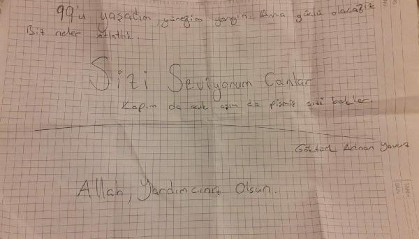 Yardım kolisinde duygulandıran mesajlar