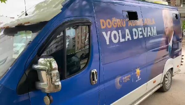 AK Parti seçim aracına ve şoföre saldırı