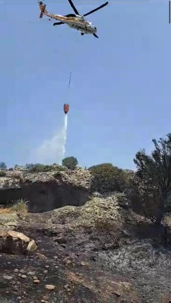 Bodrum'daki yangını yerli helikopter Nefes söndürdü