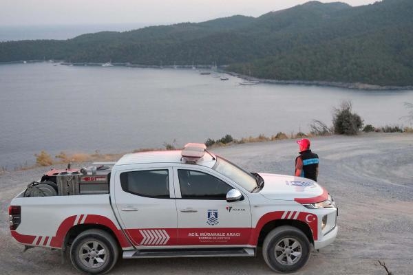 Bodrum'da belediye ekipleri yangın teyakkuzunda