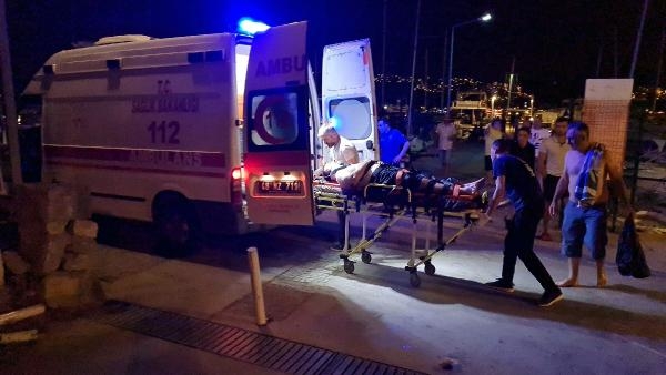 Bodrum'da lastik botta patlama sonrası yangın