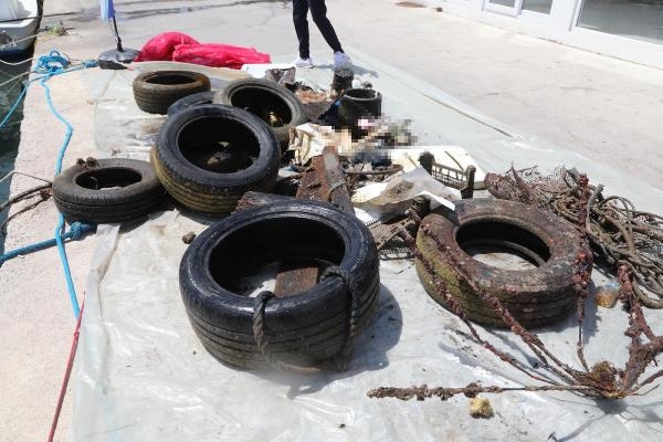 Cam, plastik metal! Bodrum'da deniz dibinden 362 kilo atık çıktı