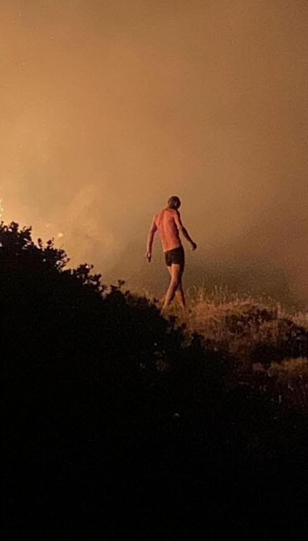 Çeşme'deki yangını çıkaran kişinin görüntüleri