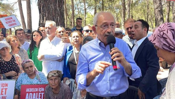 Kılıçdaroğlu Akbelen'de, köylüler, çevreciler ve sendika ile görüştü