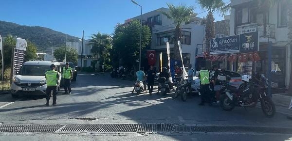 Bodrum'da motosiklet sürücülerine denetim