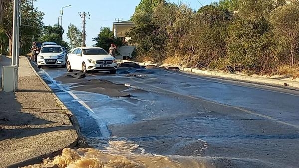 Bodrum'da yaz seli! Yine su hattı patladı