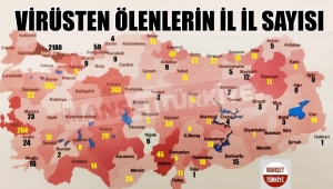 İşte o çok konuşulacak harita! İl İl koronadan ölenlerin sayısı