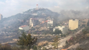 Balçova'da yangın! Evlere sıçrayabilir