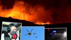 Çeşme yangınına 2 uçak, 13 helikopter