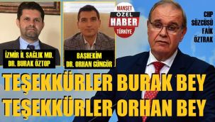 İzmir İl Sağlık Müdürlüğü'ne çok özel teşekkür