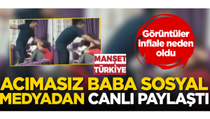 Çocuklarına dayak atışını canlı yayınladı