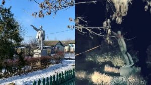 Ukrayna'daki son Lenin heykeli de yıkıldı