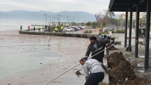 İzmir'de selden sonra Körfez'den 25 ton çöp toplandı