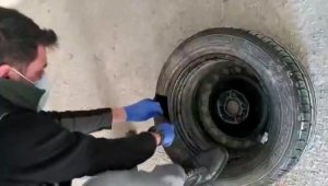 Otomobil lastiğinden bir kilo kokain çıktı