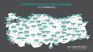 Bakan Koca'dan illere göre haftalık vaka haritası