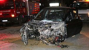 İzmir’de refüje çarpan otomobil taklalar attı: 1 ölü