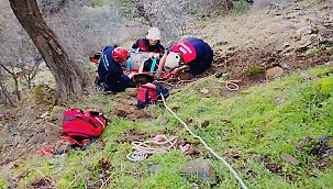 Bayındır'da bir vatandaş yamaçta mahsur kaldı