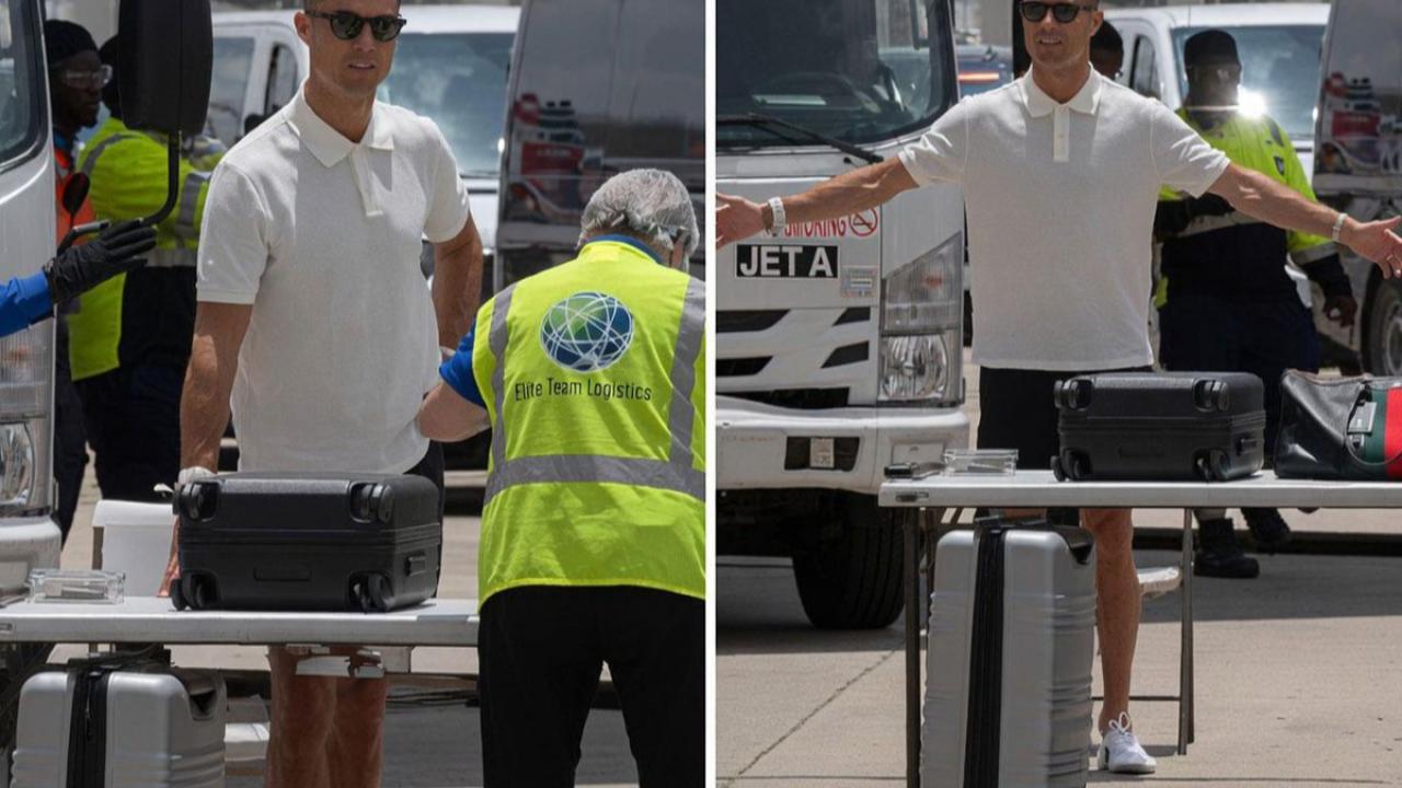 Cristiano Ronaldo, Dallas Havalimanı'ndaki güvenlik aramasında kameralara yansıdı